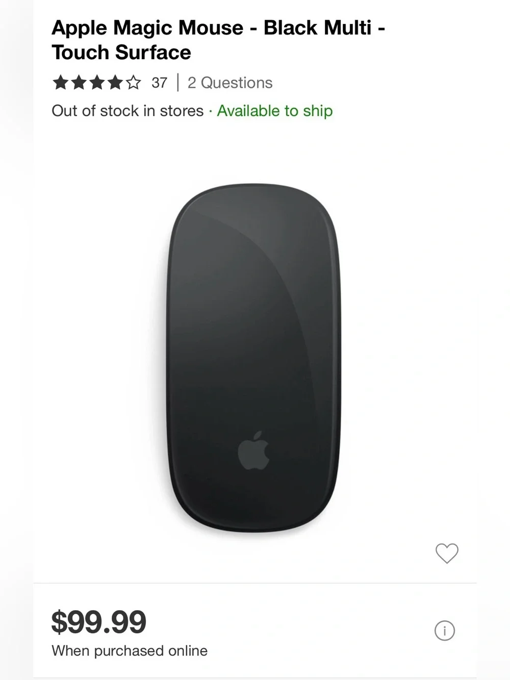 NEW NEVER OPENED Apple Magic Mouse Black